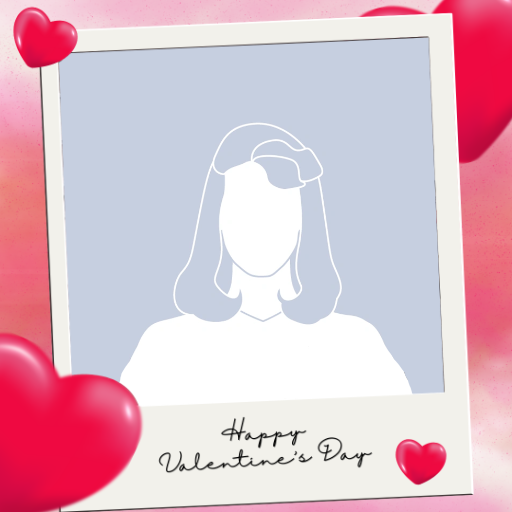 Valentines day instant camera photograph frame twibbon