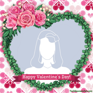 Valentine's Day Heart Shaped frame with roses